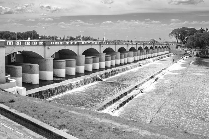 Rear view of the Kaveri Regulator at Grand Anicut - in Thanjavur district, Tamil Nadu